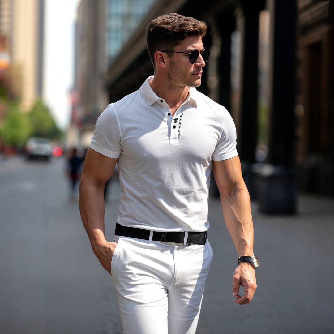 Męska elegancka koszulka polo Luxe Ice Silk - wygoda i styl w jednym