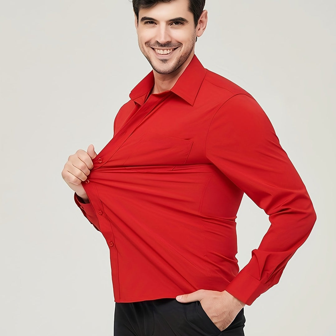 Kamizelka męska - Algodón transpirable - Corte moderno - Manga larga con botones