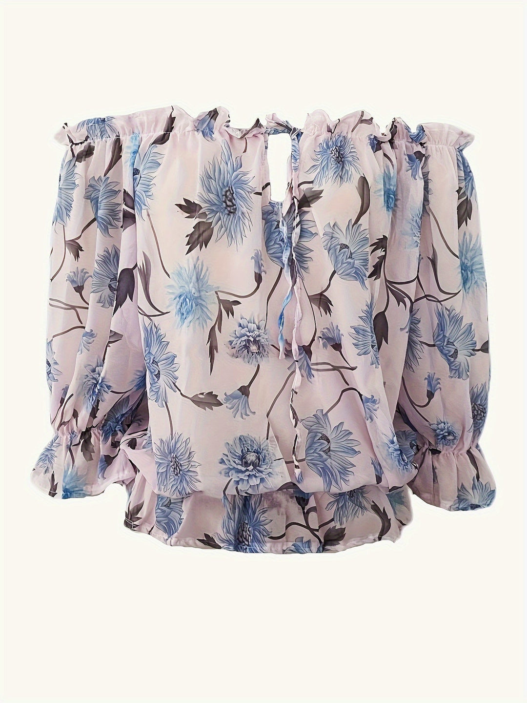 Blusa floral sin hombros para mujer - Elegancja i styl w jednej stylizacji