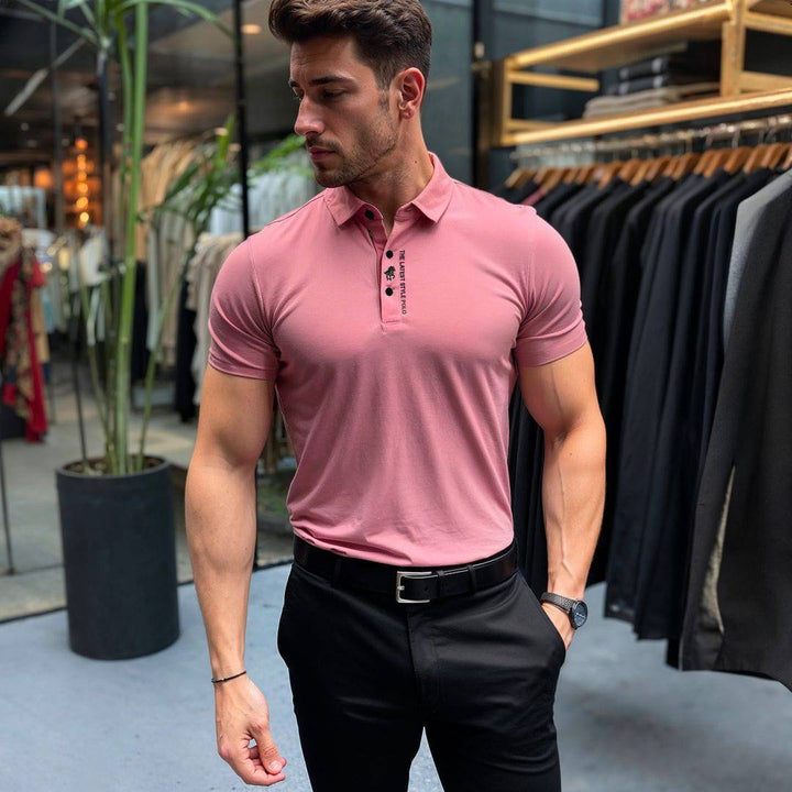 Męska elegancka koszulka polo Luxe Ice Silk - wygoda i styl w jednym