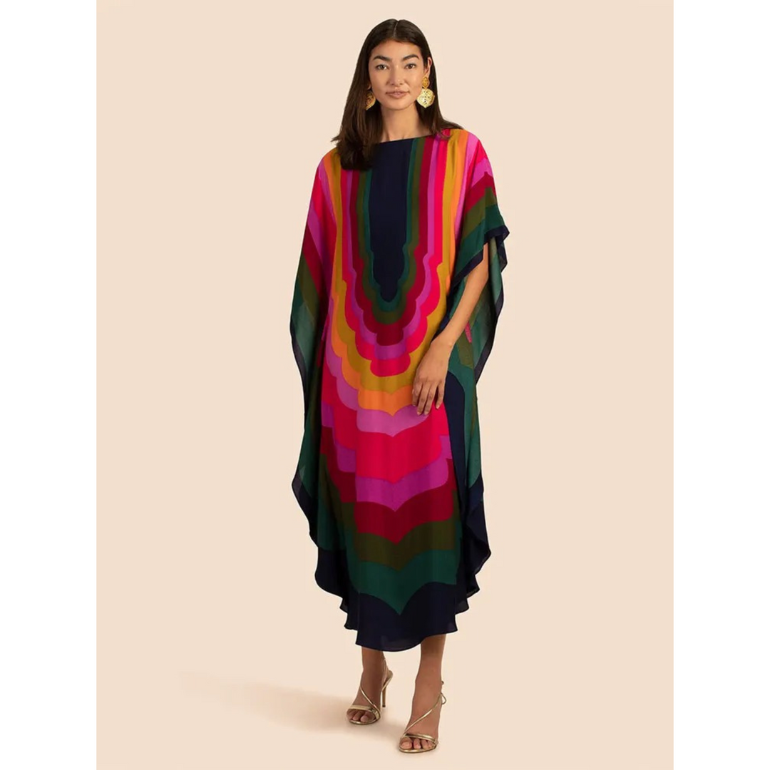 Elegant Women's Kaftan with Lightweight Flowy Fabric and V-Neck Loose Fit for Stylish Beach Cover-Up