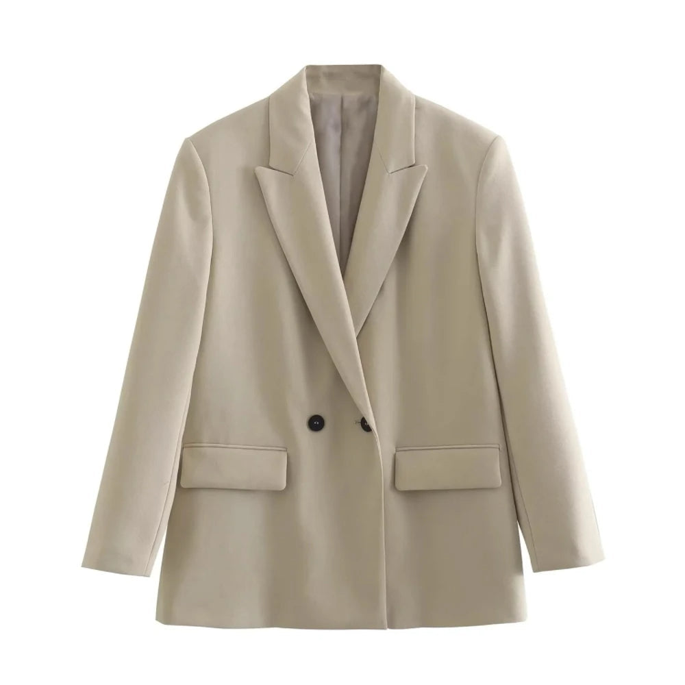 PowerChic - Stylowy i elegancki dwurzędowy blezer damski