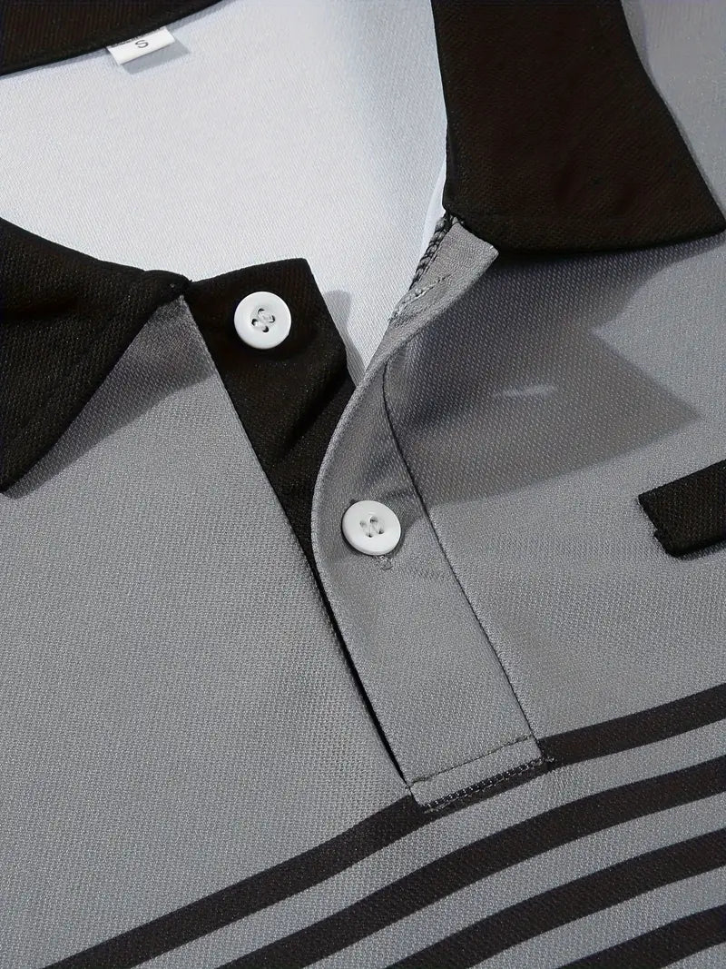 Koszulka polo dla mężczyzn - Slim Fit mit Streifenmuster - Kurzarm, casual i stilvoll