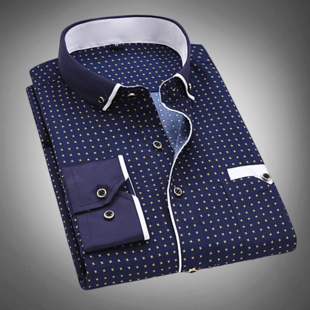 Elegancka koszulka męska z motywami z kontrastowymi kolorami i wzorkami, bez rękawów - idealna na formalne okazje