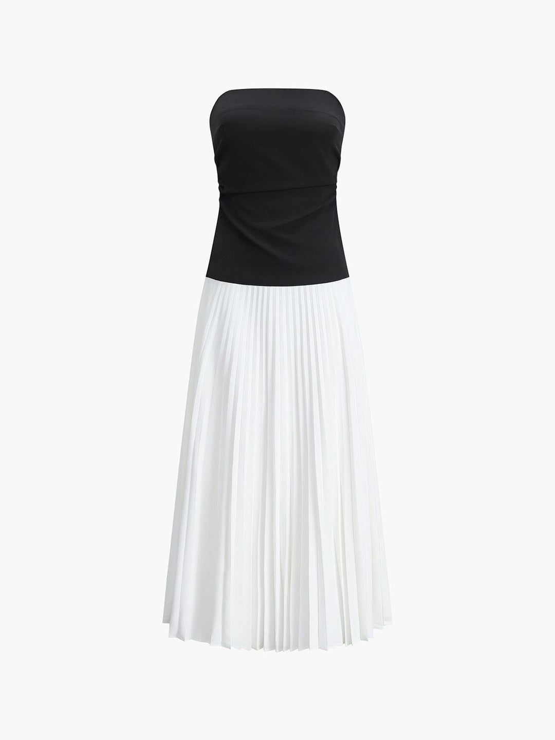 Elegant Strapless Pleated Midi Dress for Women