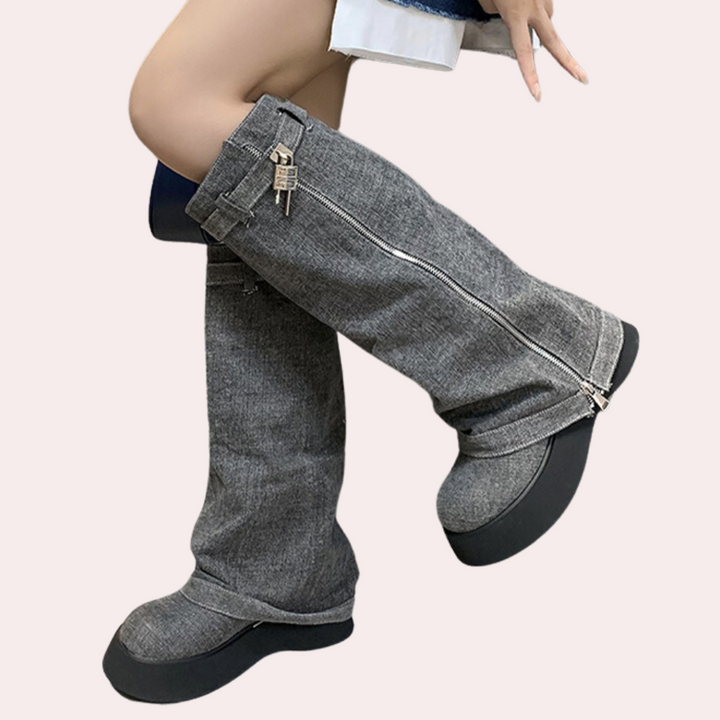 Modne jeansowe botki damskie - DULCE