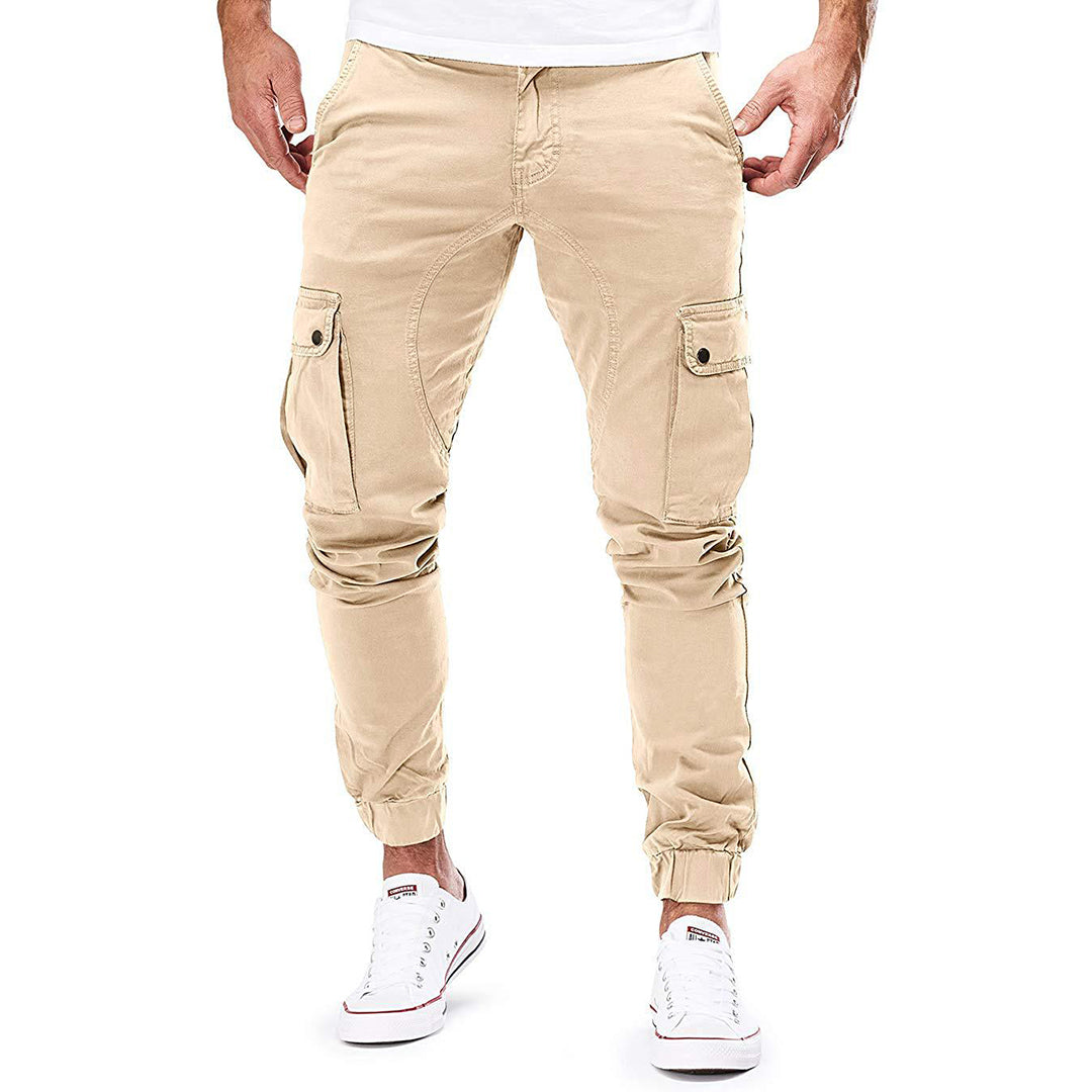 Męskie eleganckie spodnie cargo marki BECKETT - połącz wygodę i praktyczność ze stylem!