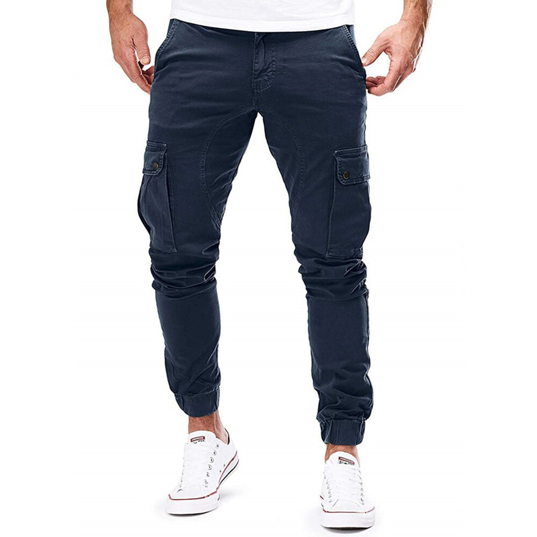 Męskie eleganckie spodnie cargo marki BECKETT - połącz wygodę i praktyczność ze stylem!
