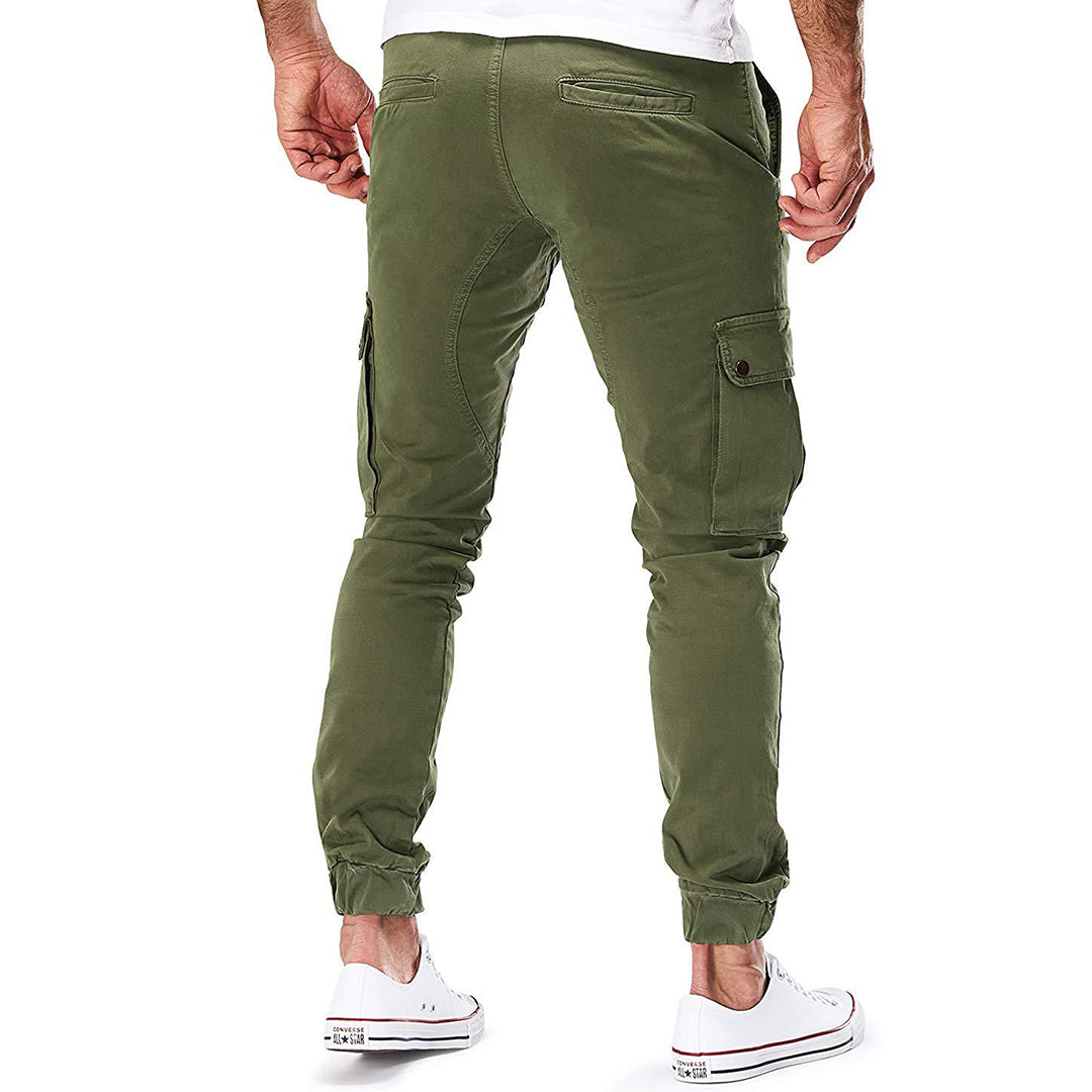 Męskie eleganckie spodnie cargo marki BECKETT - połącz wygodę i praktyczność ze stylem!