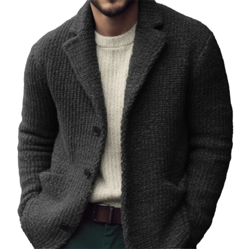 Męski kardigan na guziki – miękka dzianina, regular fit, elegancki styl