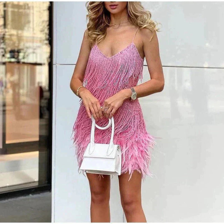 Elegancka mini sukienka wieczorowa Luxe z cekinami dla nieodpartego blasku