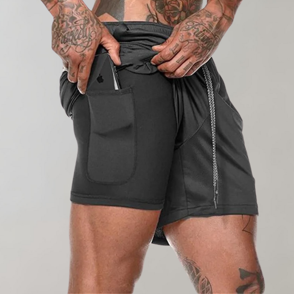 Elliot - Niezwykle wszechstronne i wygodne męskie spodenki fitness 2 w 1