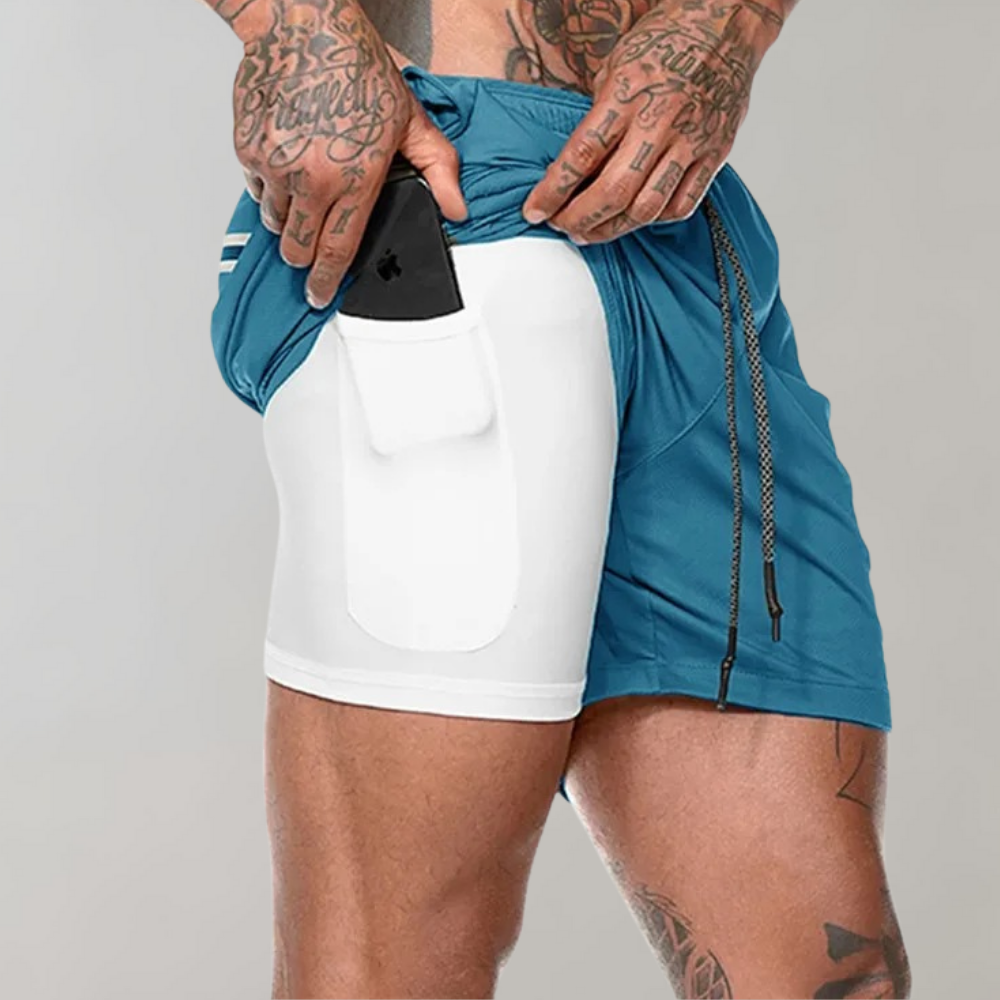 Elliot - Niezwykle wszechstronne i wygodne męskie spodenki fitness 2 w 1