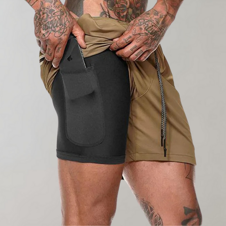 Elliot - Niezwykle wszechstronne i wygodne męskie spodenki fitness 2 w 1