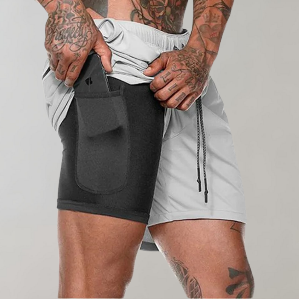 Elliot - Niezwykle wszechstronne i wygodne męskie spodenki fitness 2 w 1
