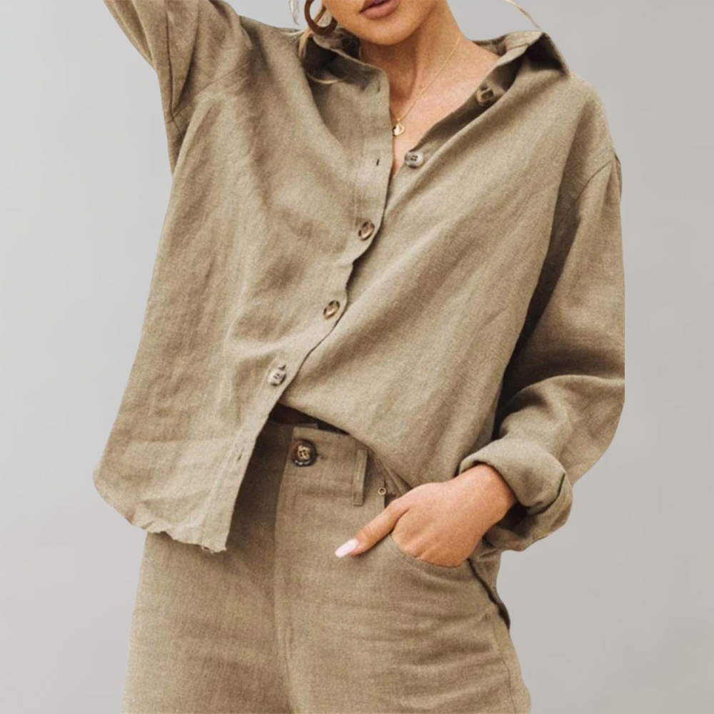 ELLA - Elegante Vintage-Leinenbluse für Damen