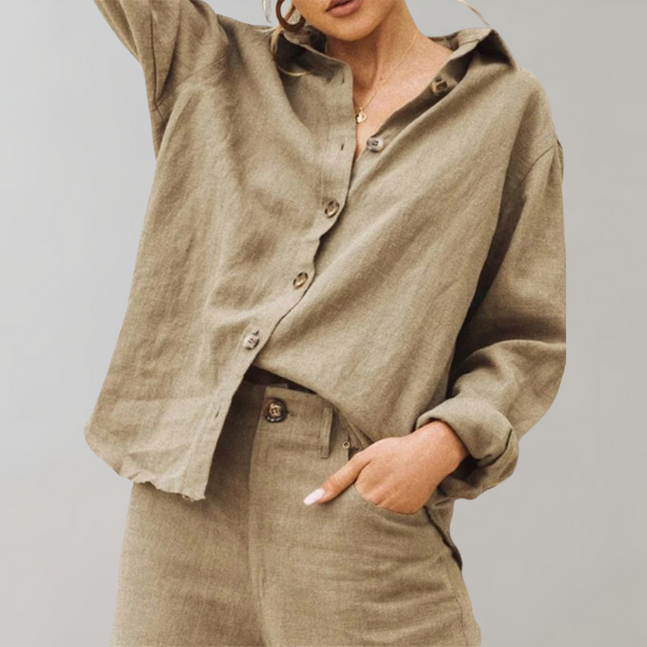 ELLA - Elegante Vintage-Leinenbluse für Damen
