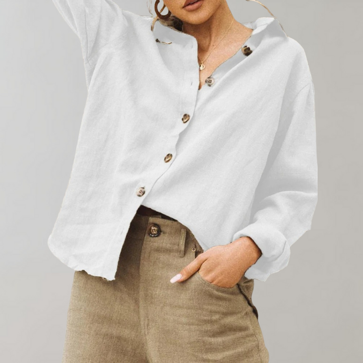 ELLA - Elegante Vintage-Leinenbluse für Damen
