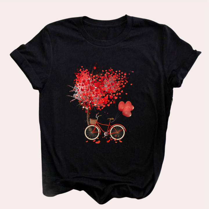 T-shirt damski Mirielle: modny styl z ekskluzywnym ozdobnym nadrukiem