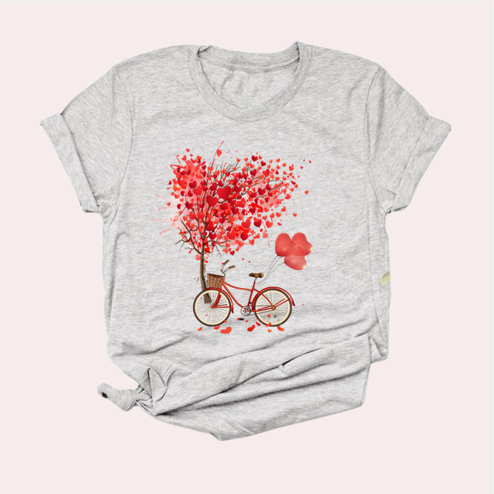 T-shirt damski Mirielle: modny styl z ekskluzywnym ozdobnym nadrukiem