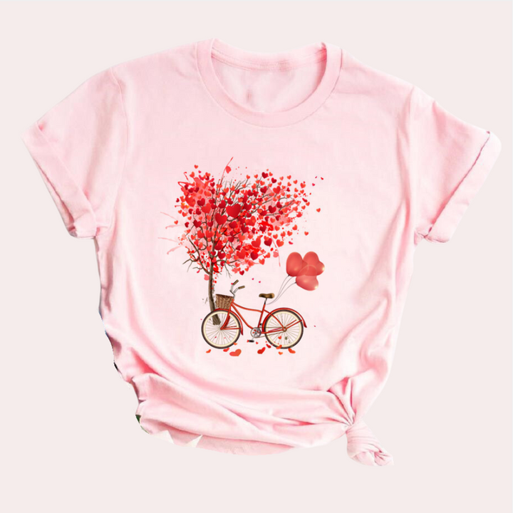 T-shirt damski Mirielle: modny styl z ekskluzywnym ozdobnym nadrukiem