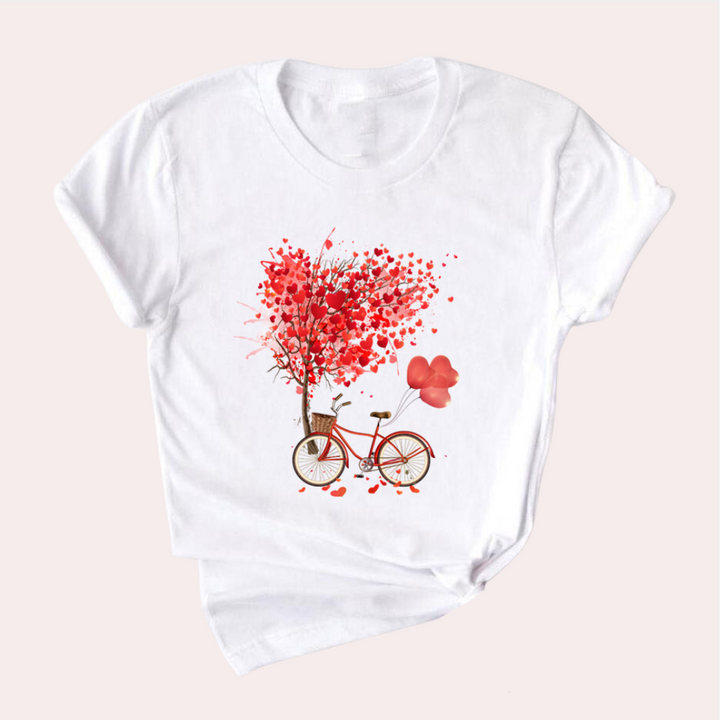 T-shirt damski Mirielle: modny styl z ekskluzywnym ozdobnym nadrukiem