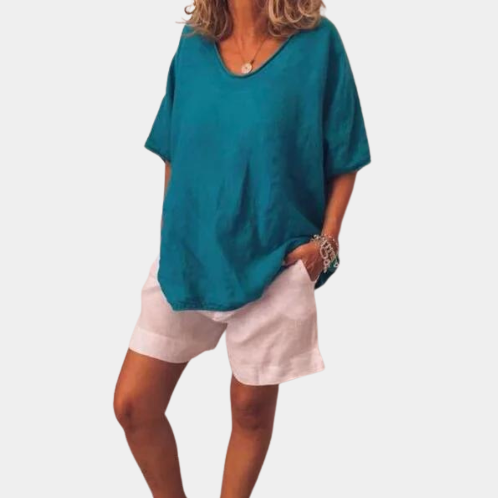 T-Shirt Oversize Confortável em Cinza Suave para Uso Diário