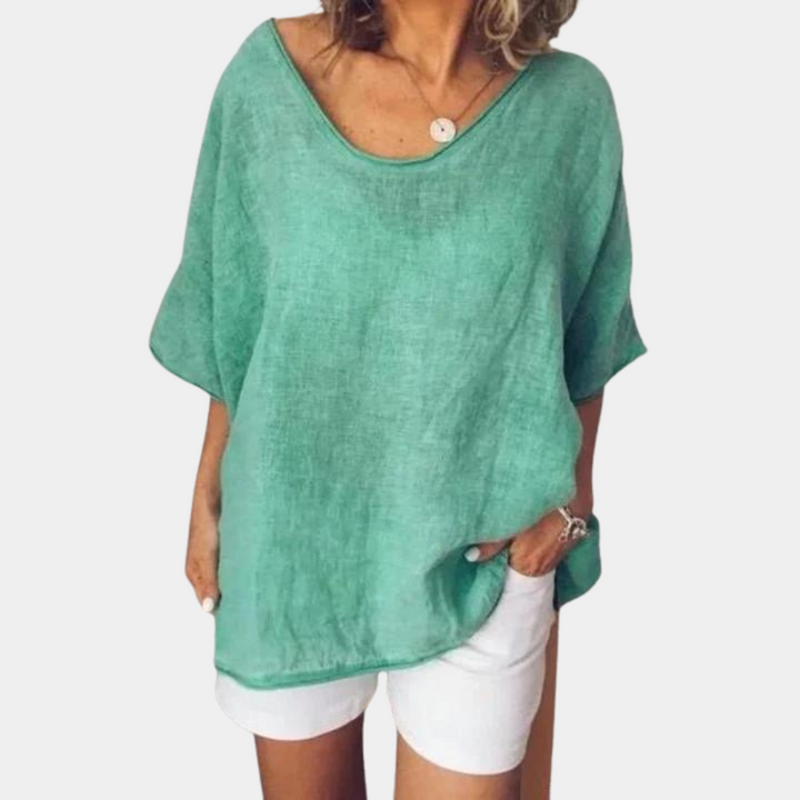 T-Shirt Oversize Confortável em Cinza Suave para Uso Diário