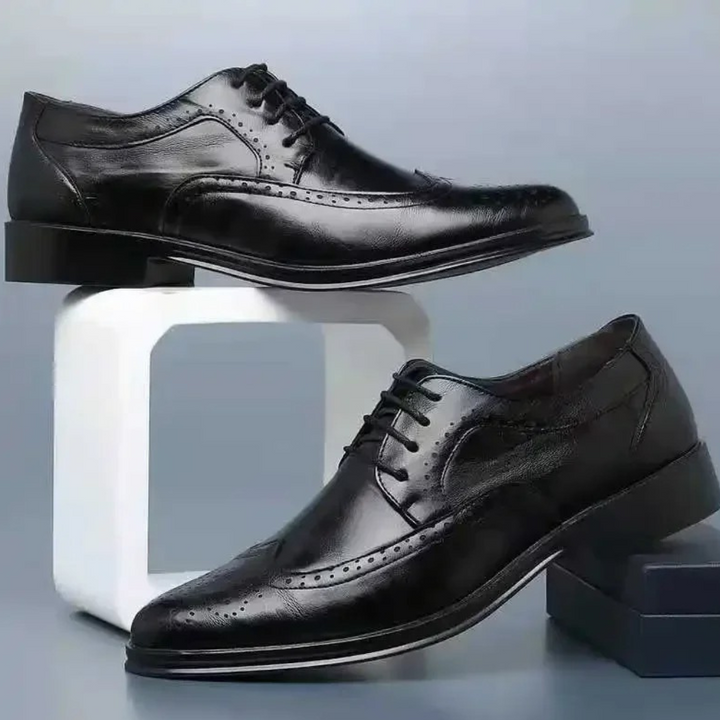 Stylowe męskie buty skórzane Oxford marki Alvion o eleganckim wyglądzie