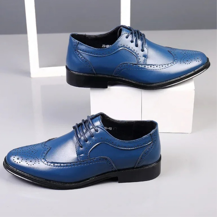 Stylowe męskie buty skórzane Oxford marki Alvion o eleganckim wyglądzie
