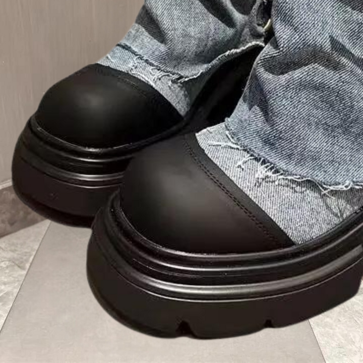 Eleganckie jeansowe botki damskie - KEONA