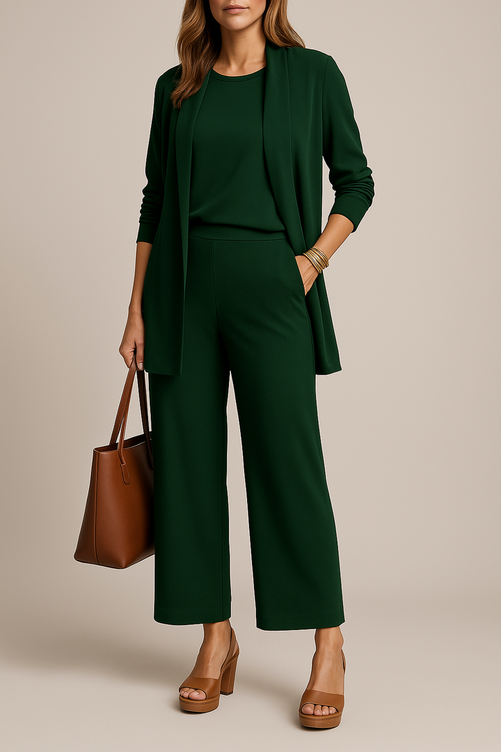 Elegancki trzyczęściowy strój damski Éliane zapewniający stylowy wygląd