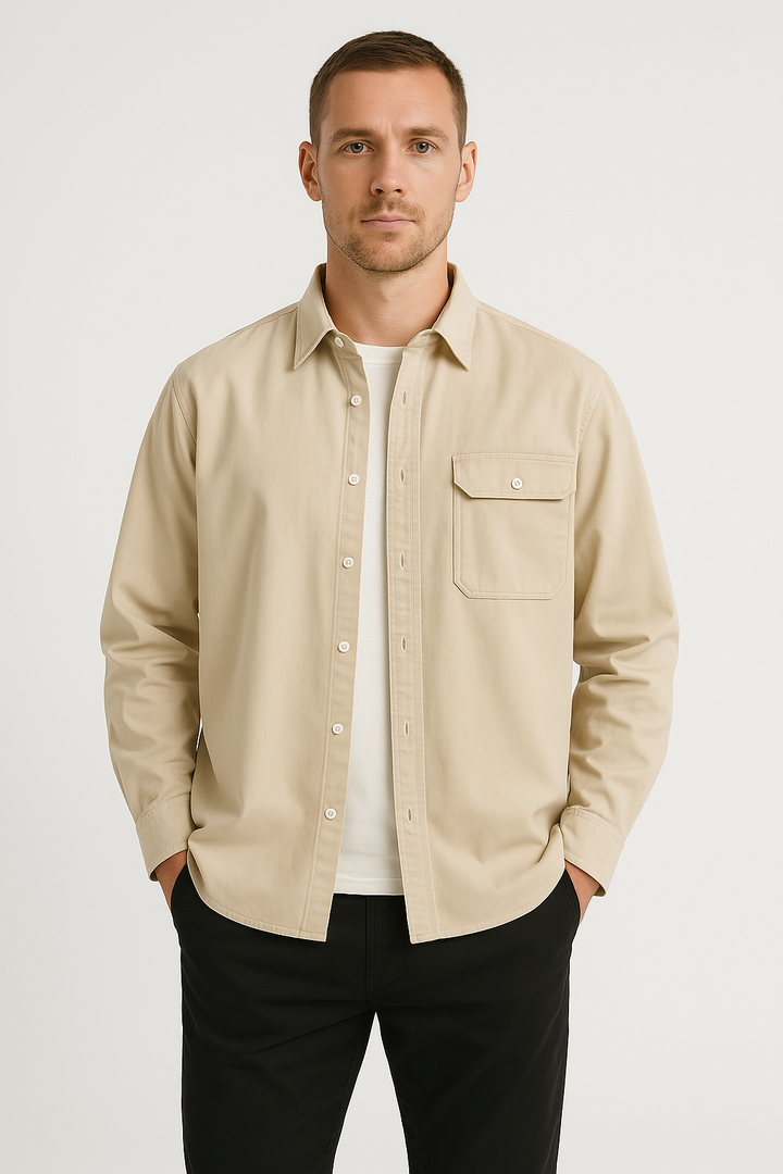 Bluza męska z botkami - 100% algodón - Regulacja długości - Manga larga para estilo casual