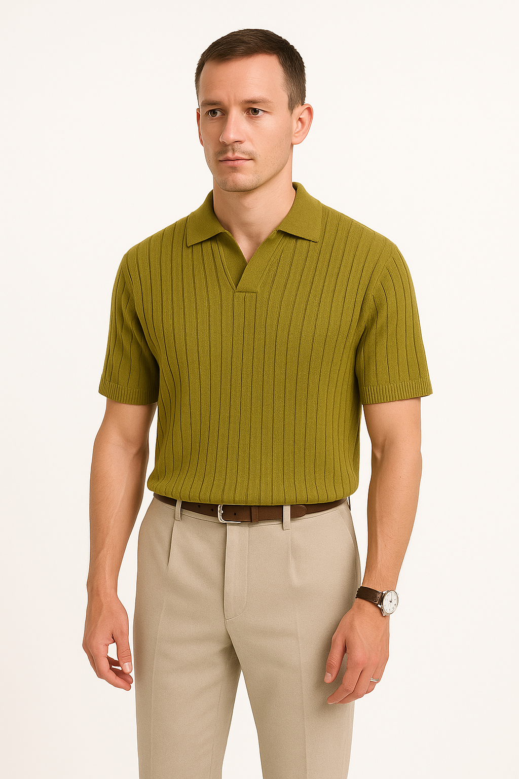 Polo Uomo in Cotone a Costine - Vestibilità Standard - Manica Corta, Perfetto per Uno Stile Casual