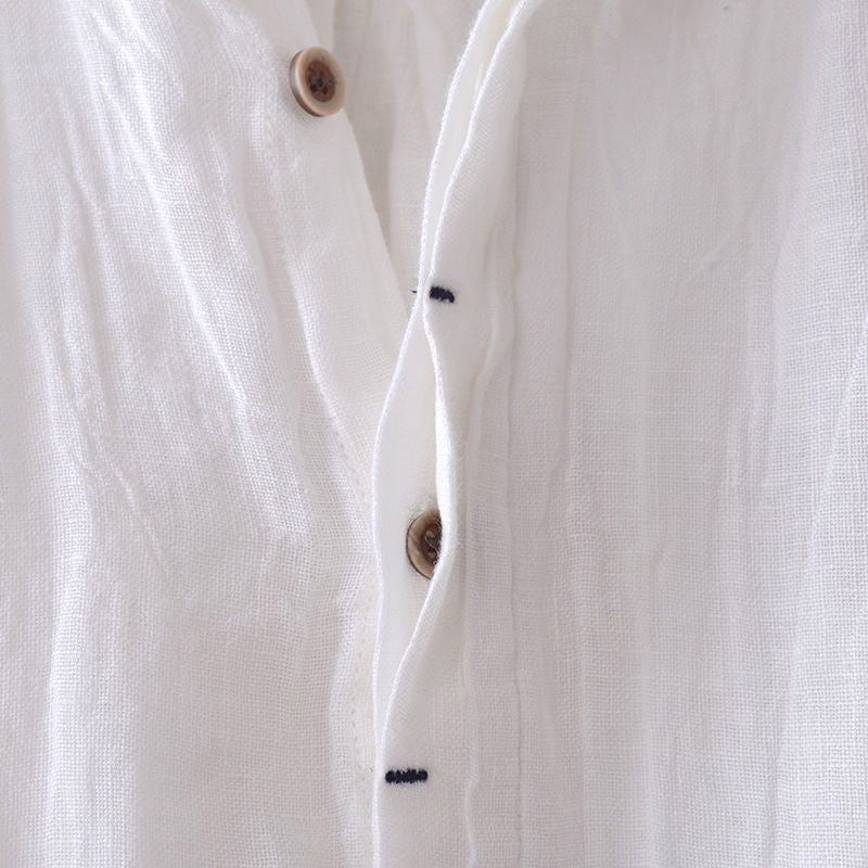 Camisa casual męska z mangi corta z eleganckim klapkiem w stylu cuello