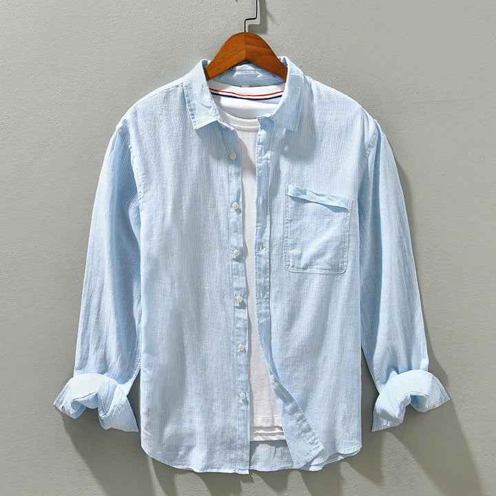 Camisa Casual para Hombre de Manga Larga - Con Botones y Cuello Clásico - Tela Transpirable y Cómoda