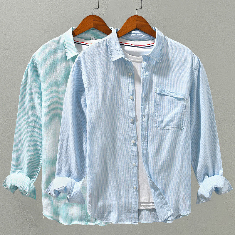 Camisa Casual para Hombre de Manga Larga - Con Botones y Cuello Clásico - Tela Transpirable y Cómoda