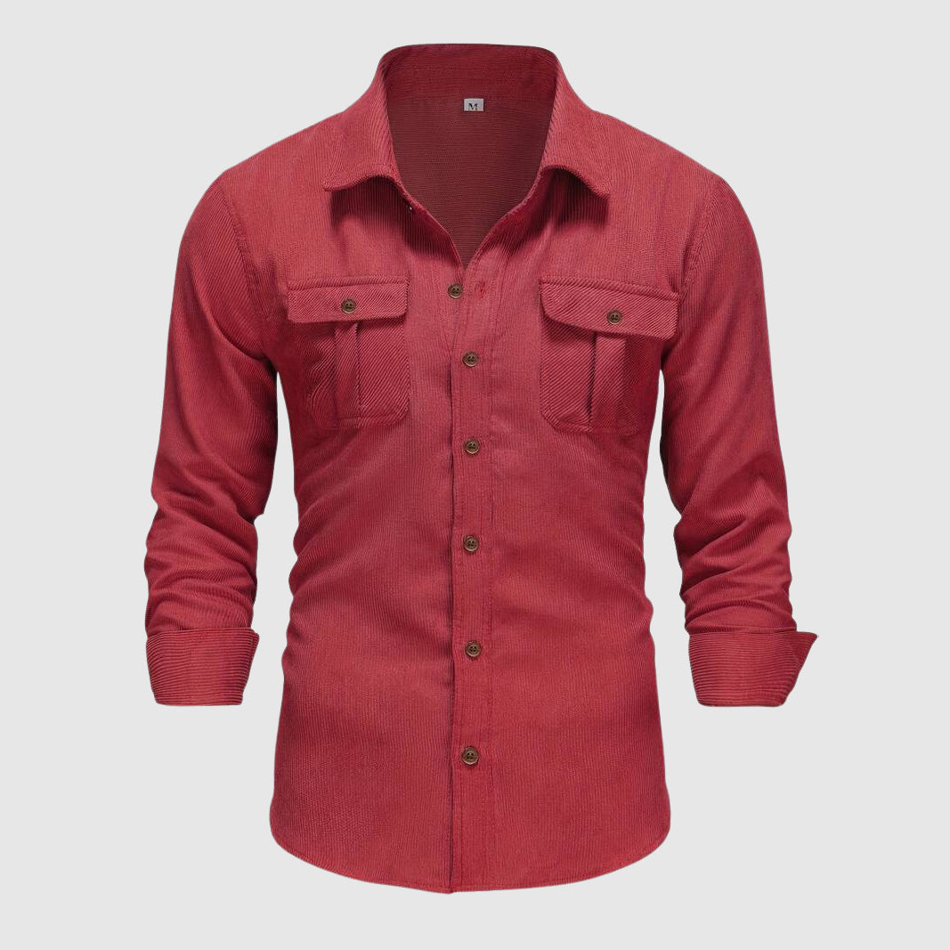 Camisa de trabajo para hombres con hombreras y hebilla elegante