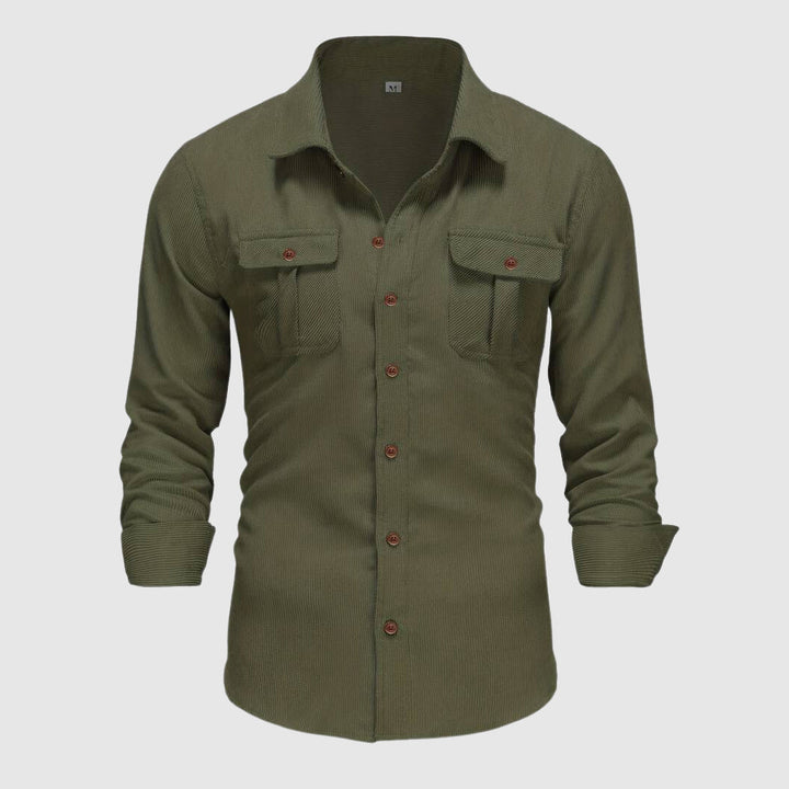 Camisa de trabajo para hombres con hombreras y hebilla elegante