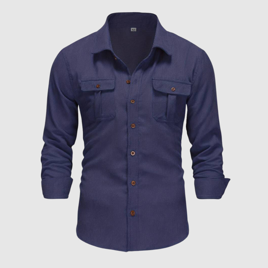 Camisa de trabajo para hombres con hombreras y hebilla elegante