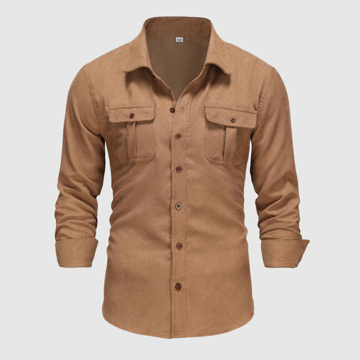 Camisa de trabajo para hombres con hombreras y hebilla elegante
