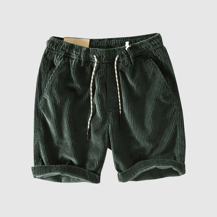 Pantaloni corti in velluto a coste per uomo - Leggeri traspiranti con vita elastica e orlo arrotolato for uno stile casual e confortevole