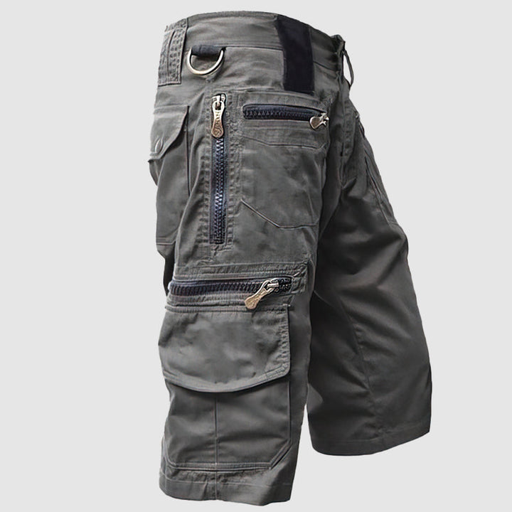 Spodenki Cargo pour Hommes - Longs jusqu'au Genou - Multifonctionnels avec Multi-Poches - Tissu Coton Résistant