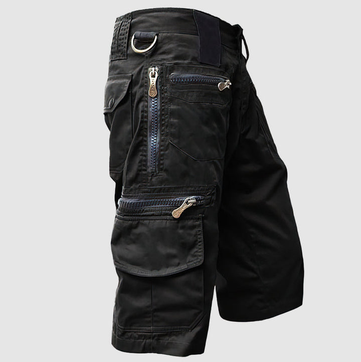 Spodenki Cargo pour Hommes - Longs jusqu'au Genou - Multifonctionnels avec Multi-Poches - Tissu Coton Résistant
