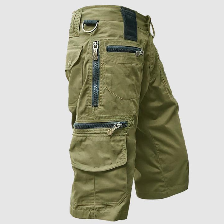 Spodenki Cargo pour Hommes - Longs jusqu'au Genou - Multifonctionnels avec Multi-Poches - Tissu Coton Résistant
