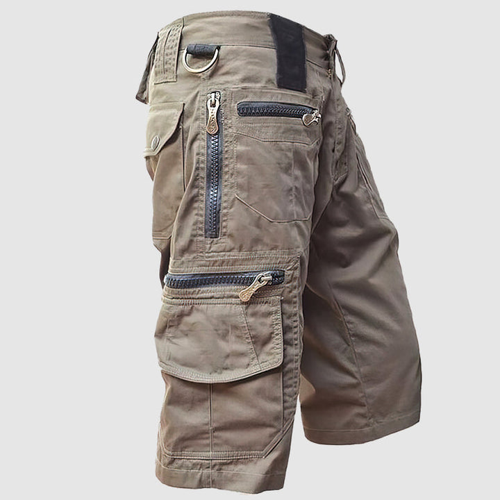 Spodenki Cargo pour Hommes - Longs jusqu'au Genou - Multifonctionnels avec Multi-Poches - Tissu Coton Résistant
