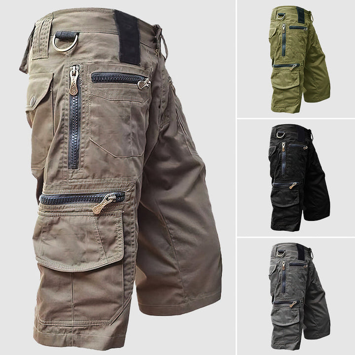 Spodenki Cargo pour Hommes - Longs jusqu'au Genou - Multifonctionnels avec Multi-Poches - Tissu Coton Résistant