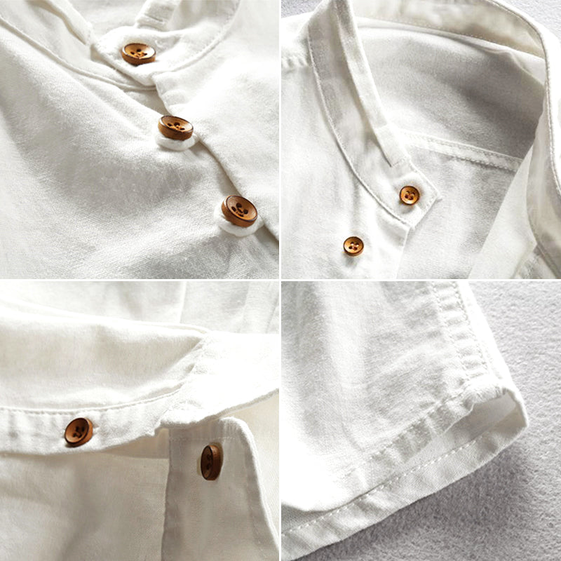 Koszulka męska z guziczkiem - kolor mandarynkowy - krój slim - długie mankiety dla szykownego i swobodnego wyglądu