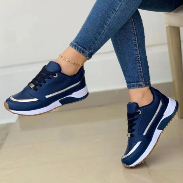 Damskie sneakersy z amortyzującą wkładką, wsparciem łuku stopy, oddychającą siateczką i wygodnym sznurowaniem
