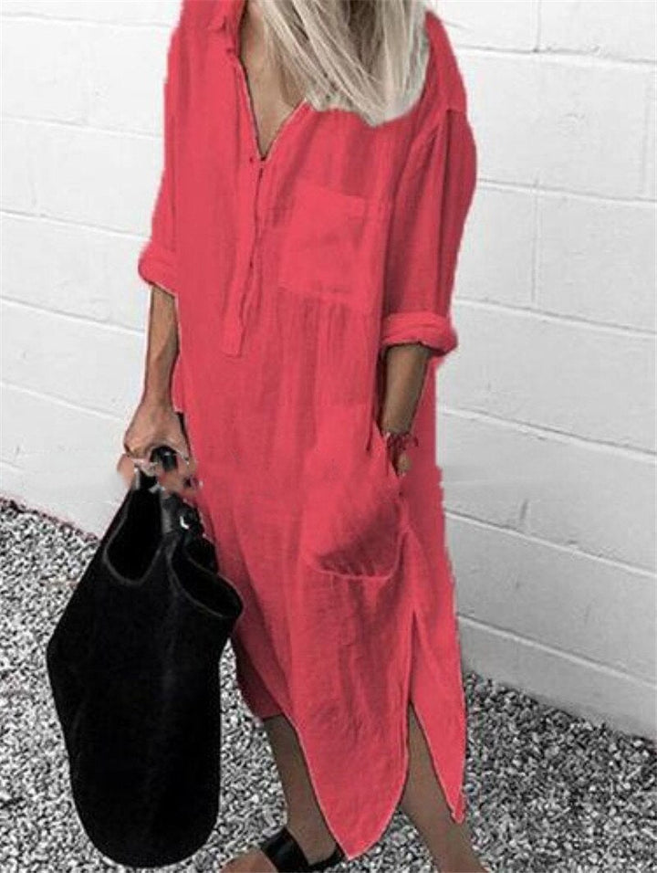 Chic Damenkleid aus atmungsaktiver Baumwolle für eleganten Stil